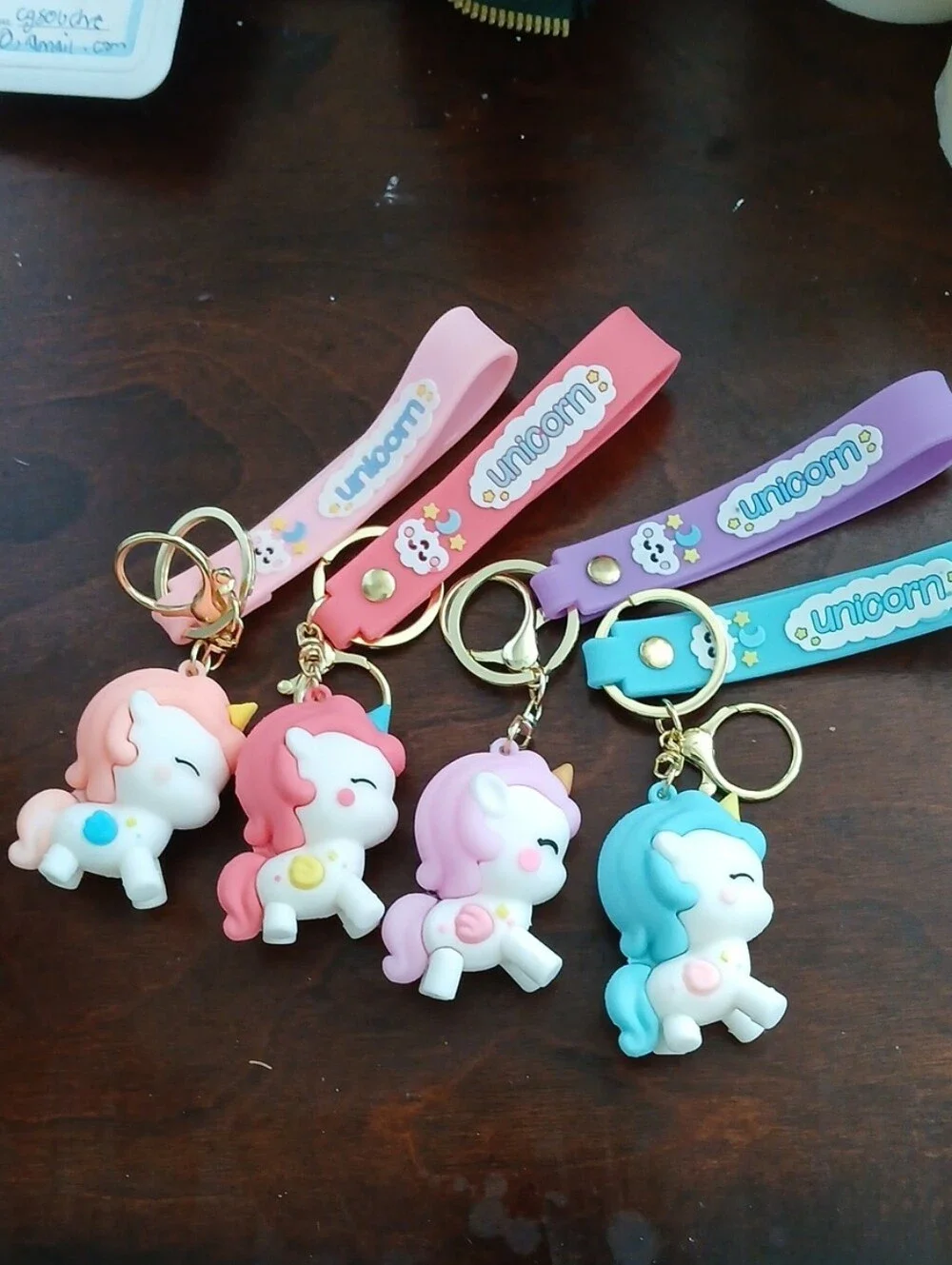 4 Unicorn Silicone Keychain for Kids - Pink, Coral, Lavender, Blue Pick One